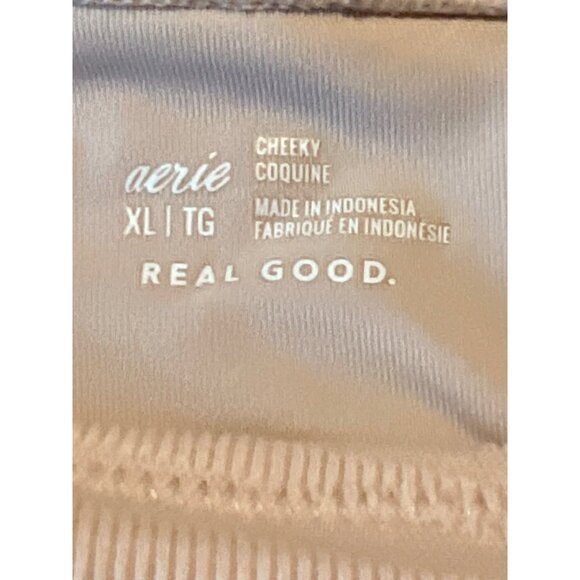 Aerie‎ Womens Cheeky Coquine Bikini Bottoms XL Nude Ribbed Real Good NWT - Picture 2 of 5